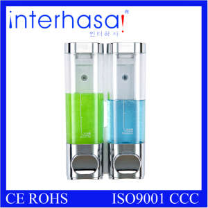 Double Wall Mounted Chrome Plating Soap Dispenser