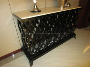 Modern Metal Console Table with Marble Top