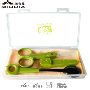 Ceramic Food Scissors & Spoon Set Baby Feeding Tools