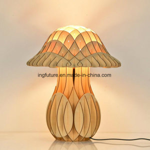 Assembled European Style Wooden Decorative Mushroom Desk Lamp