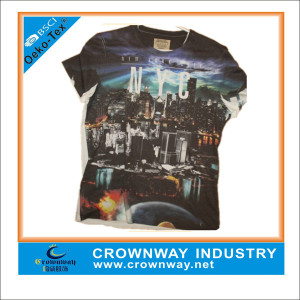 Wholesale Customized Men Digital Printing T-Shirt with Round Neck